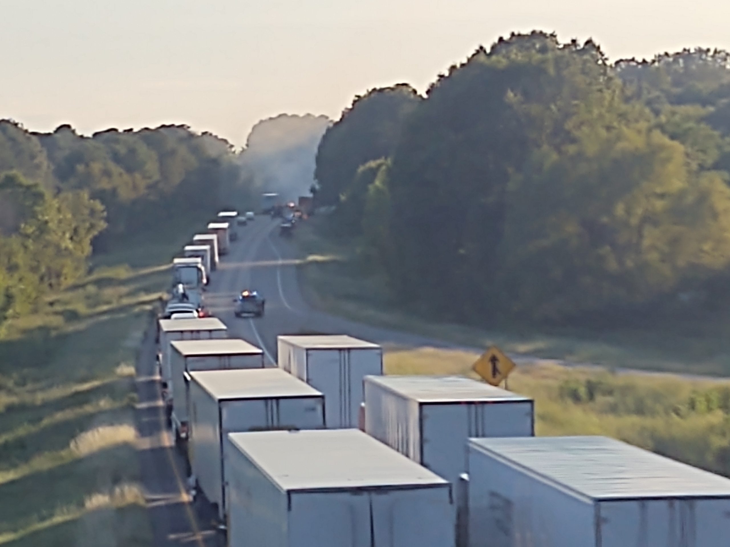 18 Wheeler Fire Westbound Just West Of Emmet On-Ramp