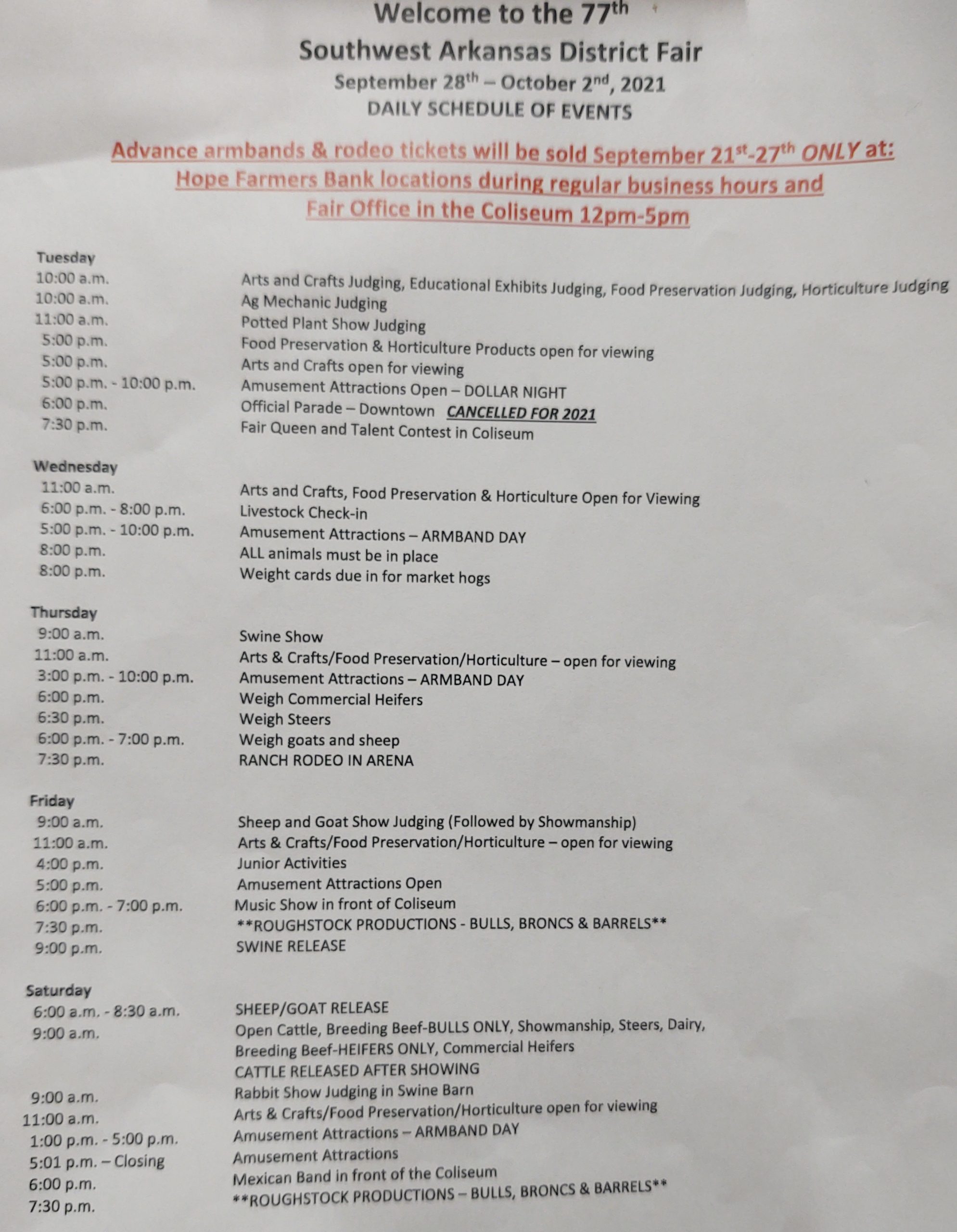 Southwest District Fair This Week In Hope