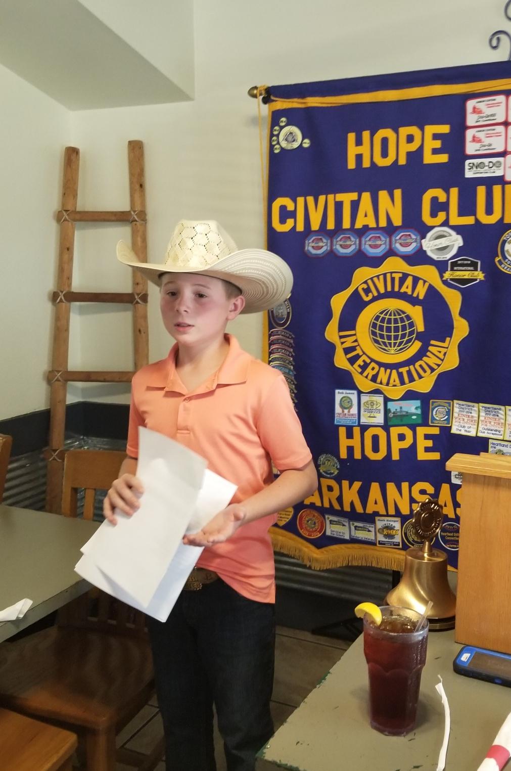 Hope Civitan Club Hears From Huck Plyler