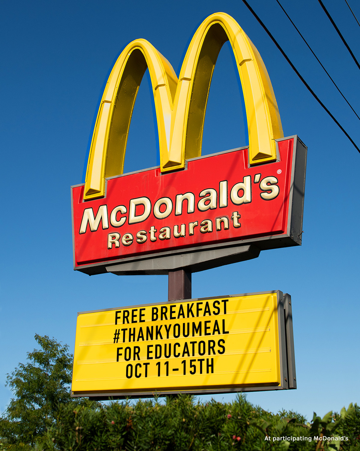McDonald’s In Hope To Honor Local Educators With Free Breakfast