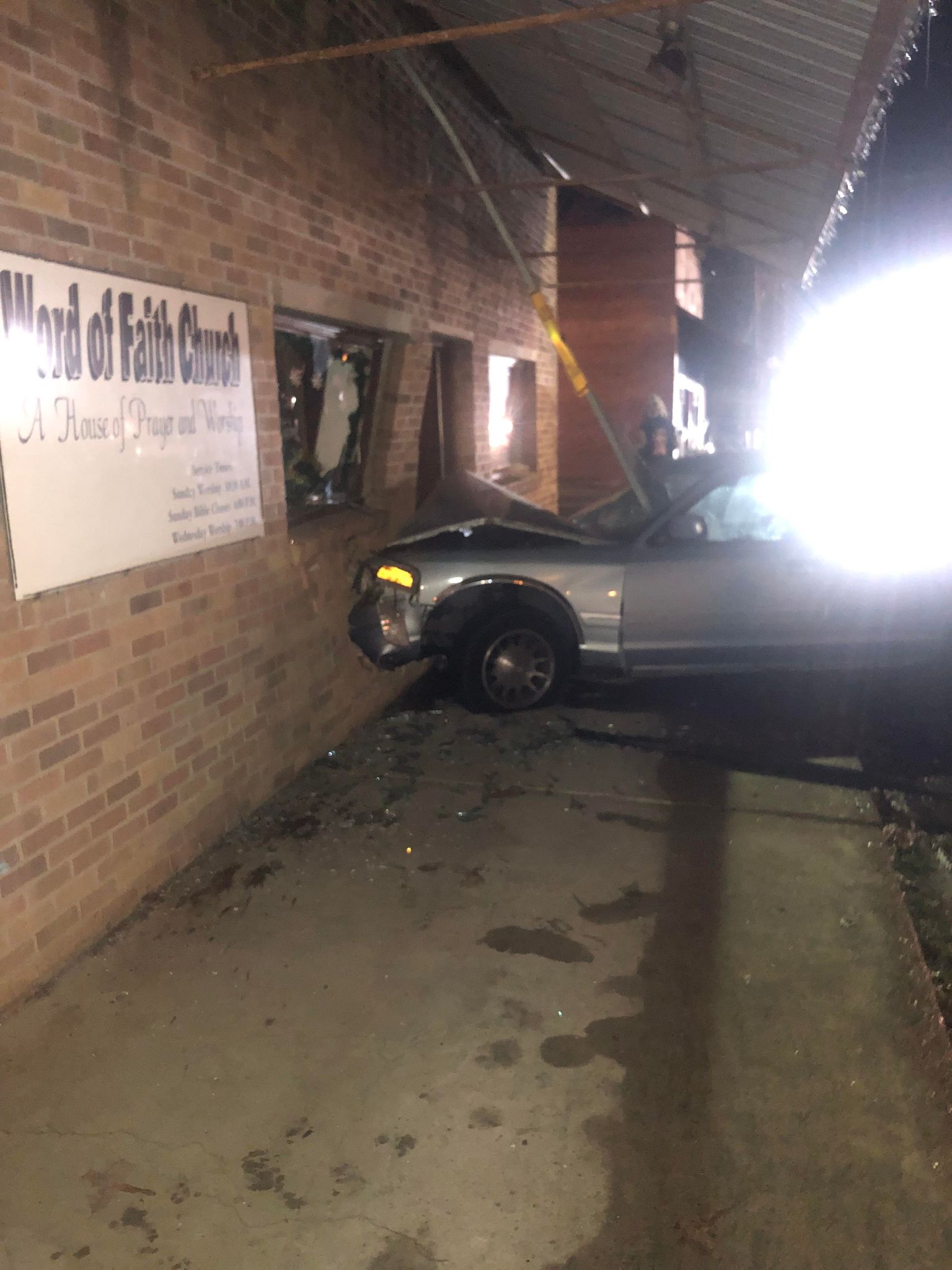 Car Hits Word of Faith Church Tuesday Morning