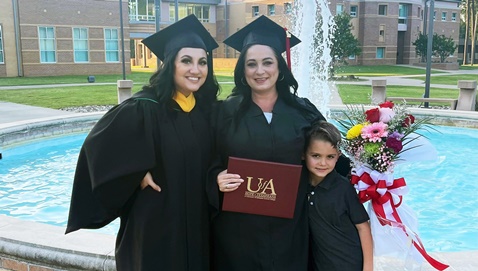 Mother attends college where daughter teaches