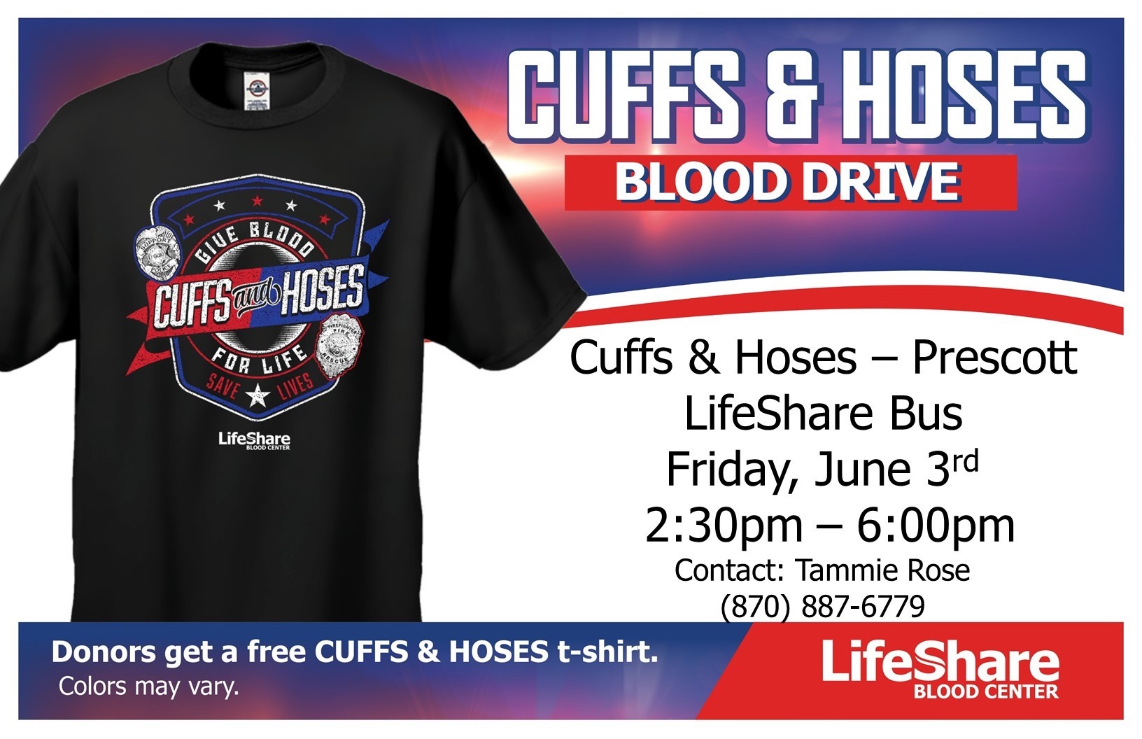 Cuffs and Hoses blood drive June 3