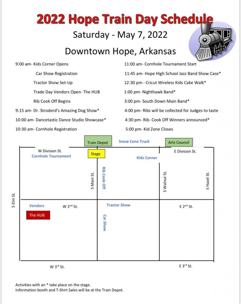 Train Day Schedule Announced For May 7th In Downtown Hope | Hope Prescott