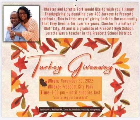 Free turkeys Nov. 20