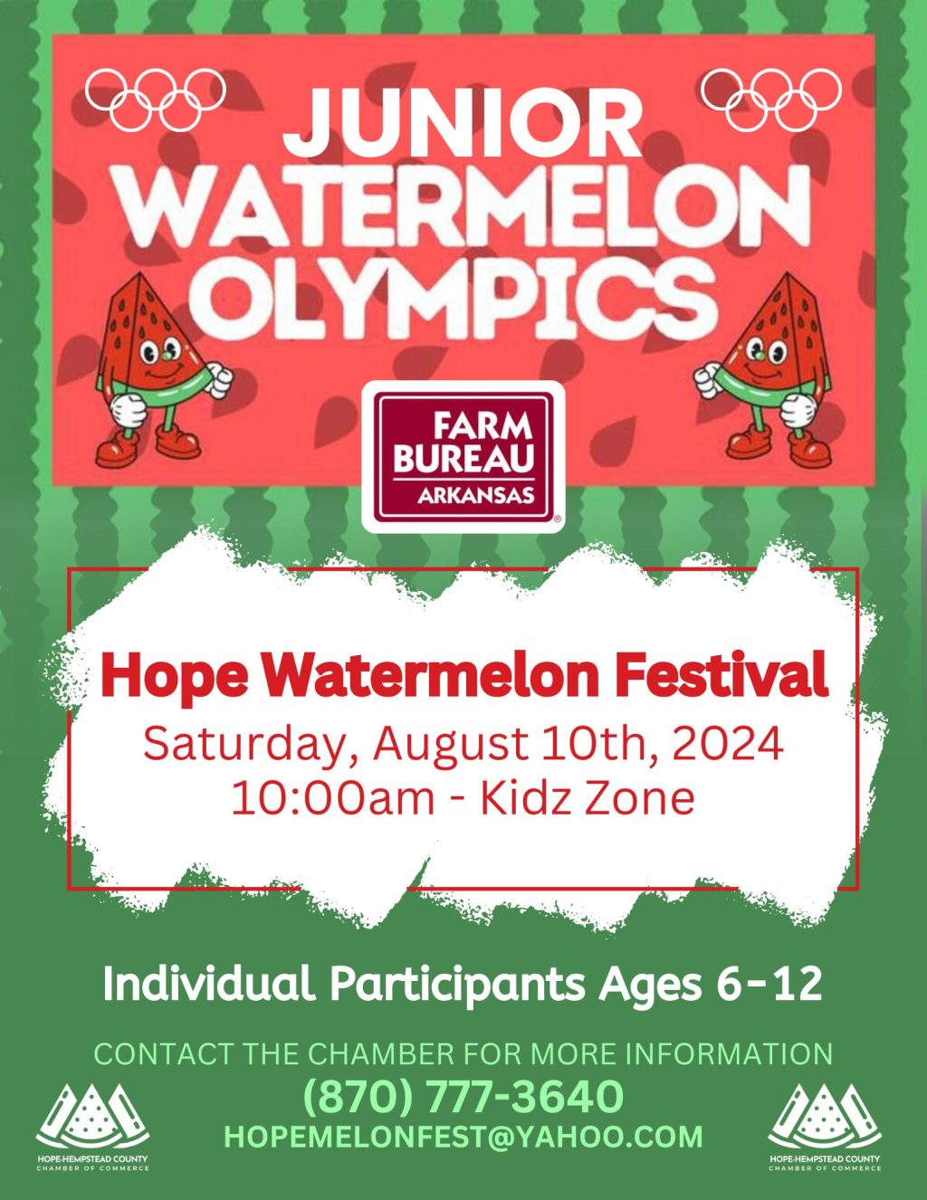 Jr. Watermelon Olympics & Watermelon Olympics at 48th annual festival