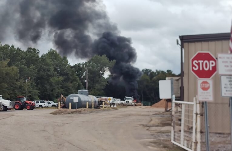 Black Smoke Over Hope at Noon Only Debris Being Burned Behind County Shop