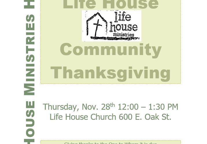 Hope church to host Thanksgiving dinner
