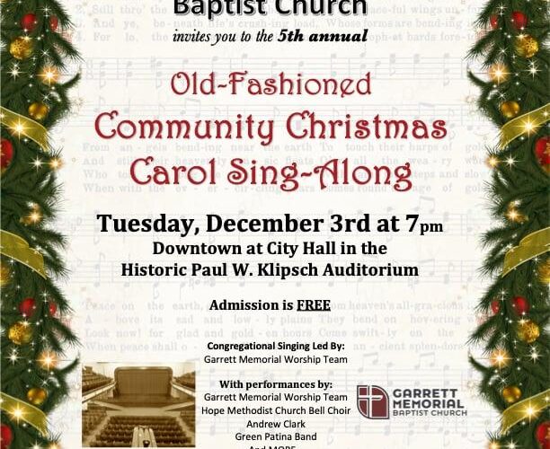 Community Christmas Carol Sing-Along Tuesday in Hope