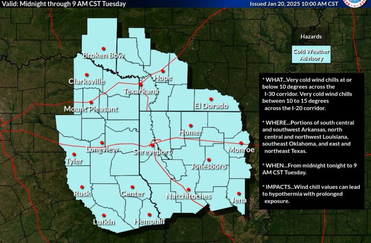 Cold Weather Advisory, slight chance of dusting of snow