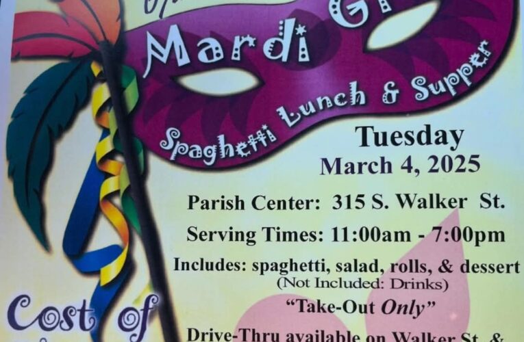 67th annual Mardi Gras spaghetti dinner and supper
