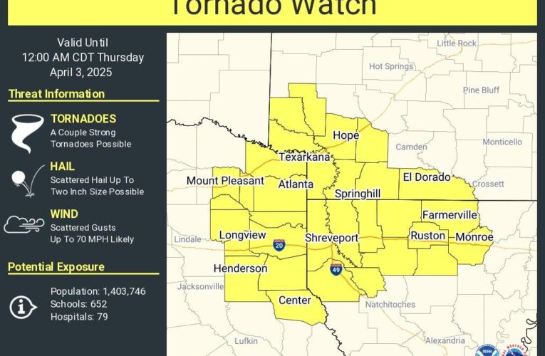 Tornado Watch issued until midnight for region