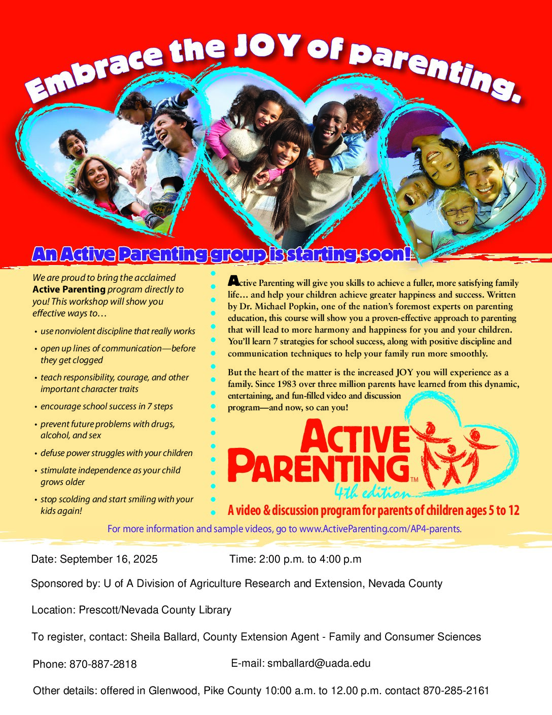 “Active Parenting” program scheduled for Nevada County