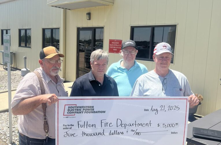 Fulton VFD receives SWEPCO donation
