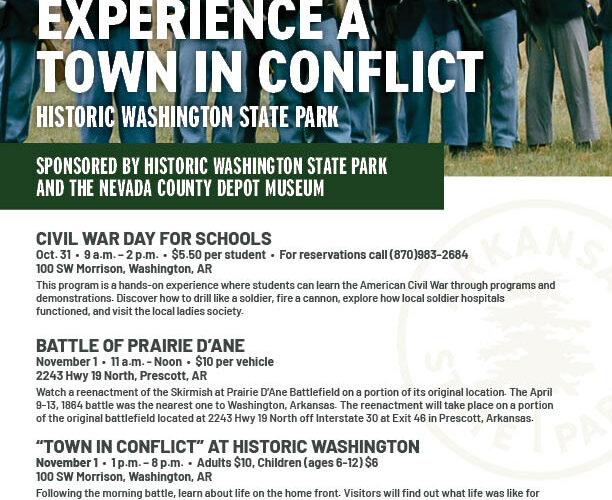 “Town in Conflict” at Historic Washington State Park and Prairie D’Ane Battlefield