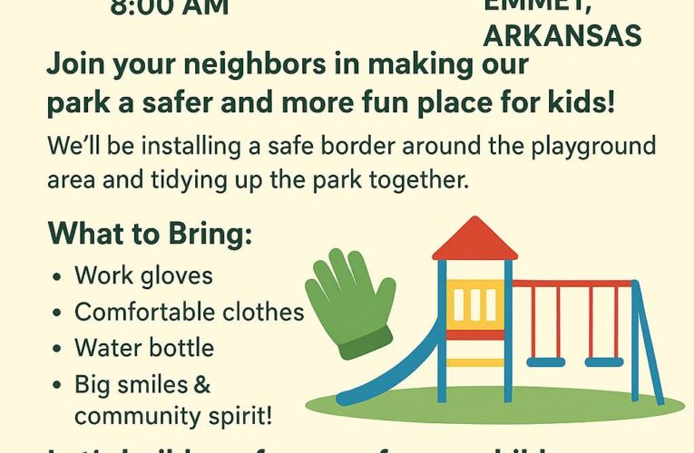 Park cleanup next Tuesday in Emmet