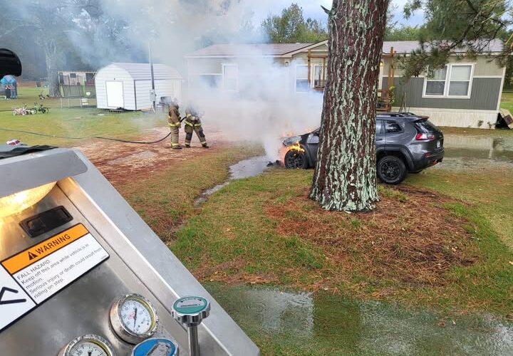 Saturday car fire in Blevins