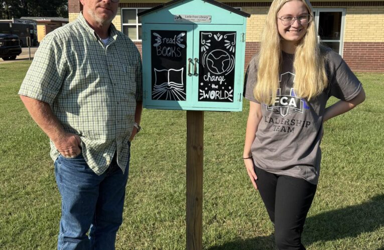 The Little Free Library in Bradley stocked