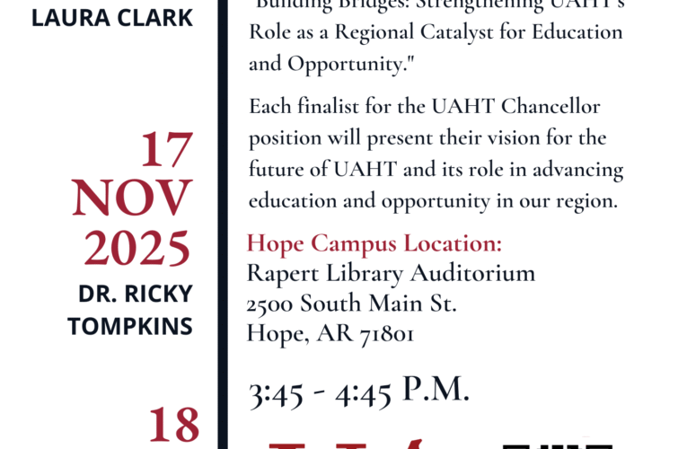 UAHT announces chancellor finalist presentations to community partners