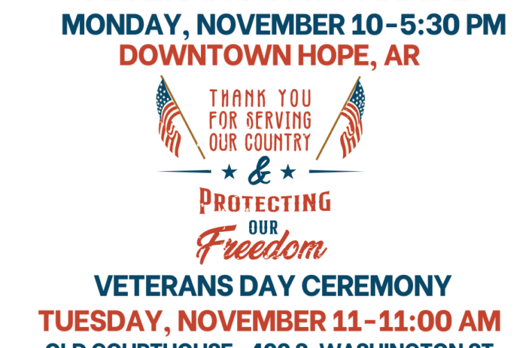 Veterans Day activities announced for Hope