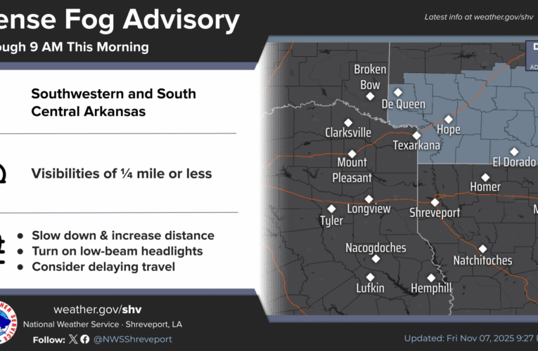 Dense Fog Advisory in effect