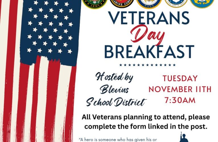 Blevins Veterans Day breakfast