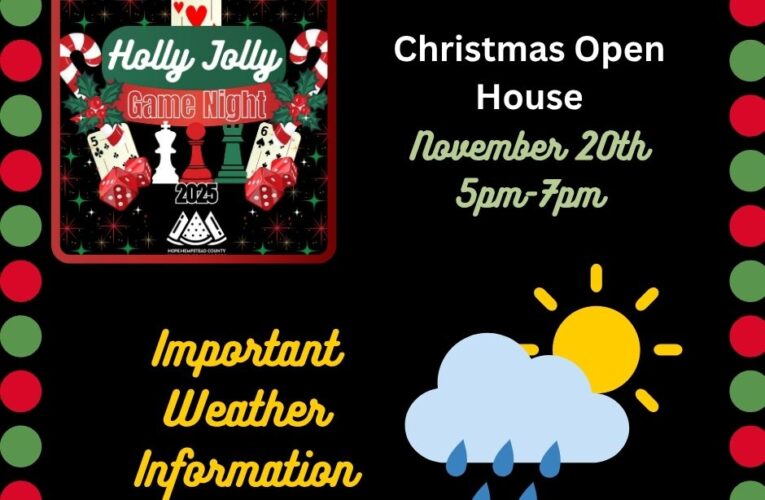 Weather update for Hope Christmas Open House