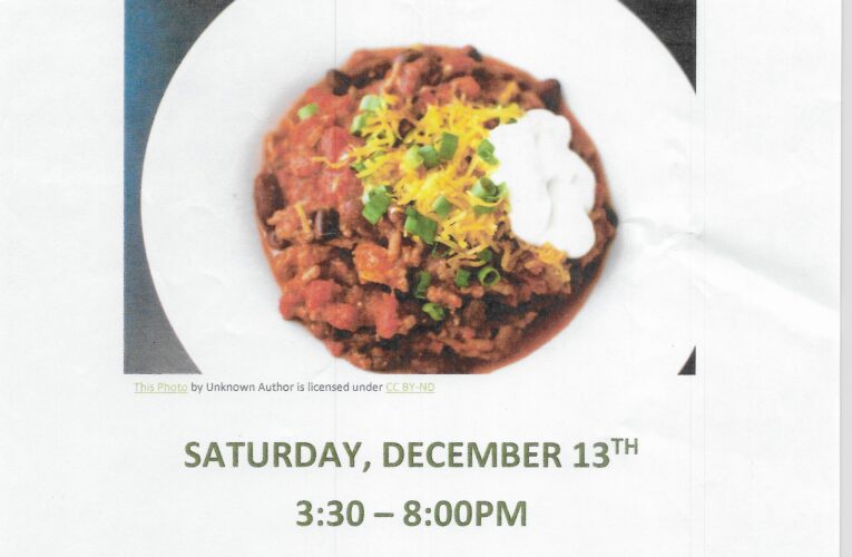 Washington Volunteer Fire Department chili fundraiser at Christmas & Candlelight
