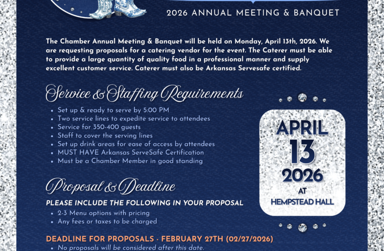 Request for catering proposals – Chamber Annual Meeting & Banquet