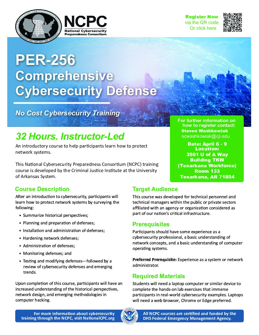 Free DHS-Certified Cybersecurity Training coming to Texarkana this April