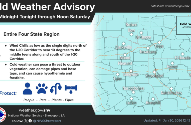 Cold Weather Advisory in effect overnight