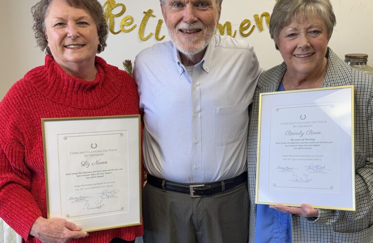 Liz Nunn and Beverly Rowe celebrated