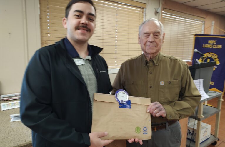 Ty Ragan Inducted into Hope Noon Lions