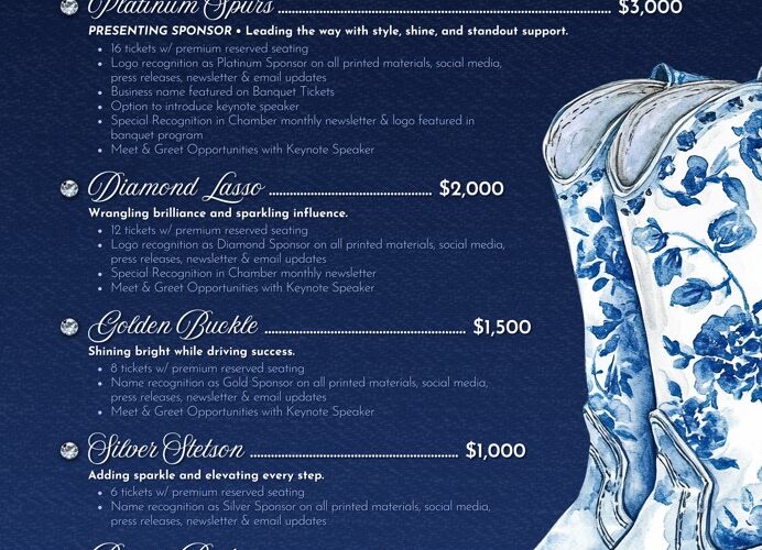 Sponsorship opportunities for chamber banquet