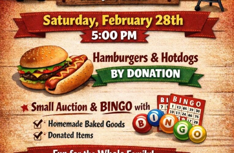 Cross Roads VFD Hamburger Supper this evening