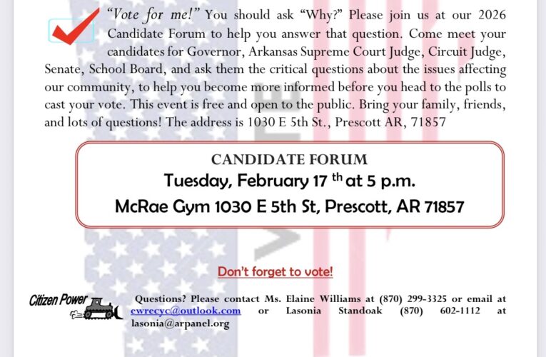 Candidate Forum this evening in Prescott
