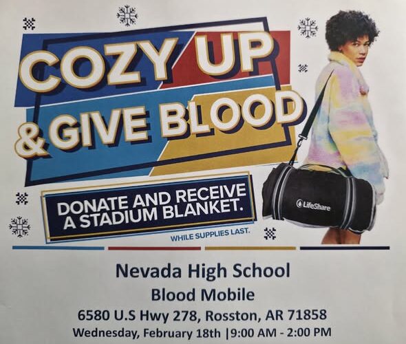 Blood Drive Wednesday at Nevada Schools in Rosston